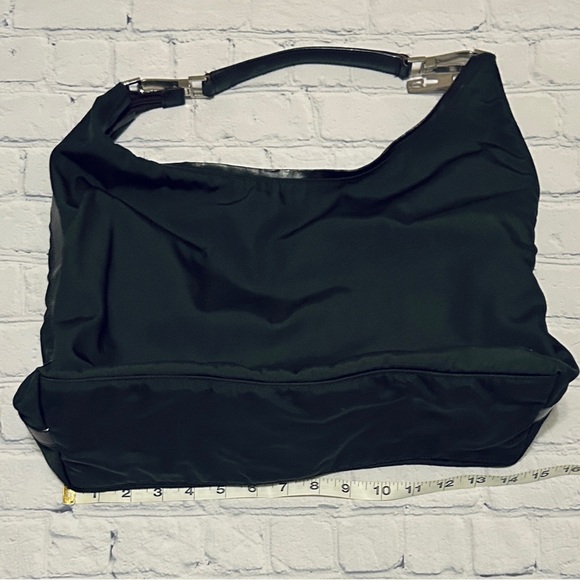 Black Gucci Nylon Bag With Brown Lether Trim & Silver Hardware - EUC - Picture 15 of 16